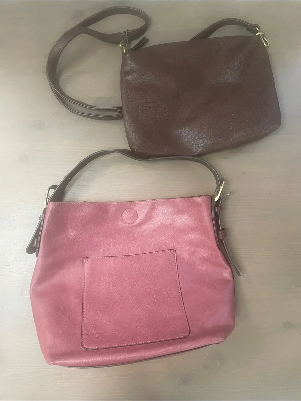 Joy Susan 2-in-1 set with Classic Hobo Bag Berry and Brown Interior Purse / Bag